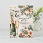 Kerstbrunch en bubbelig vrijgezellenfeest kaart (Staand voorkant)