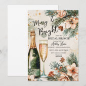 Kerstbrunch en bubbelig vrijgezellenfeest kaart (Voorkant / Achterkant)