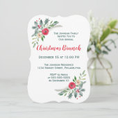 KerstBrunch Event Winter Florals & Holly Kaart (Staand voorkant)