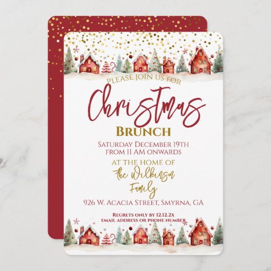 Kerstbrunch Kaart (Voorkant / Achterkant)