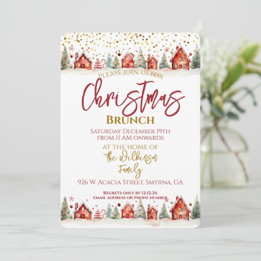 Kerstbrunch Kaart (Staand voorkant)