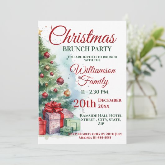 Kerstbrunch Kaart (Staand voorkant)