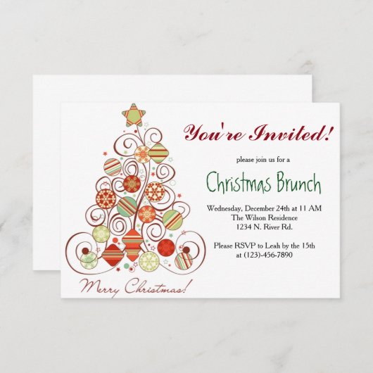 KerstBrunch Kaart (Voorkant / Achterkant)