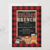 Kerstbrunch Rustic Rood Zwart Buffalo Plaid Kaart (Voorkant)