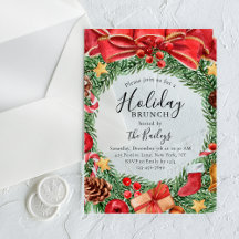 Kerstbrunch Waterverf Bloemenkrans