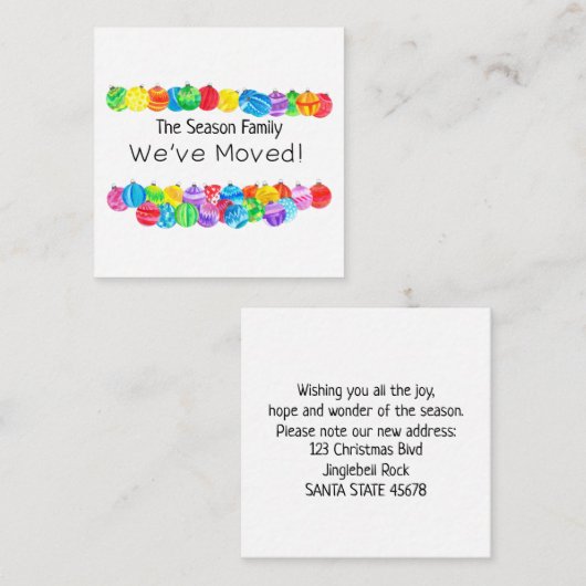 kerstbubbels die we verplaatst hebben informatiekaartje (Voorkant / Achterkant)