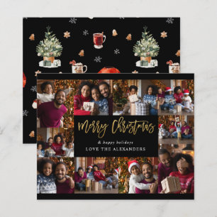 Kerstbudget 10 multi-fotokaart - Zwart Goud