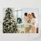 kerstbudget botanische elegante vlek floral folie feestdagenkaart (Voorkant)