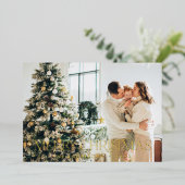 kerstbudget botanische elegante vlek floral folie feestdagenkaart (Staand Voorkant)