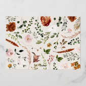 kerstbudget botanische elegante vlek floral folie feestdagenkaart (Achterkant)