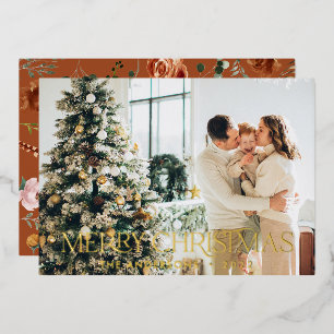 kerstbudget botanische elegante vlek floral for folie feestdagenkaart