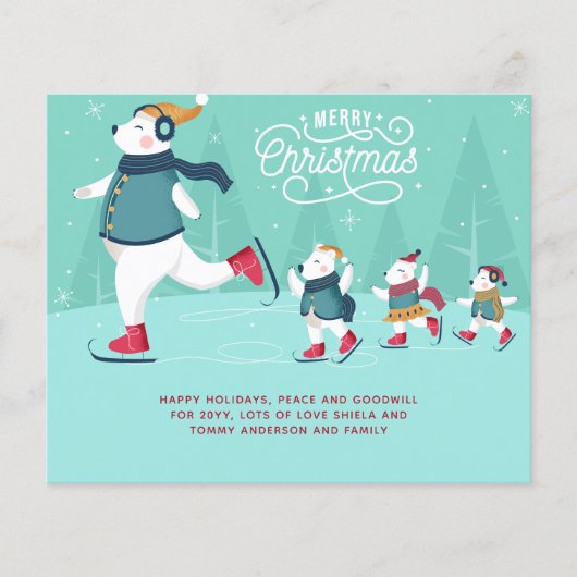 Kerstbudget Ijsberen Ijsdansen Schattig (Voorkant)