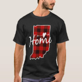 Kerstbuffalo Pset Indiana Home State Map T-shirt (Voorkant)