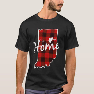Kerstbuffalo Pset Indiana Home State Map T-shirt