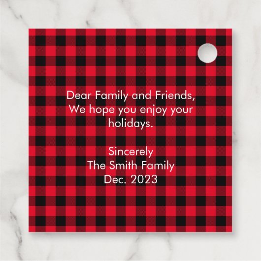 kerstbuffel bedankjes labels (Achterkant)