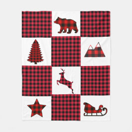 kerstbuffel fleece deken