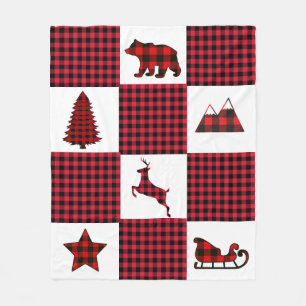 kerstbuffel fleece deken