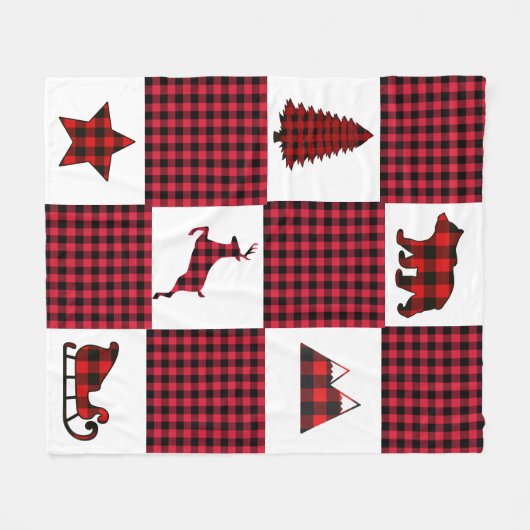 kerstbuffel fleece deken (Voorkant (Horizontaal))