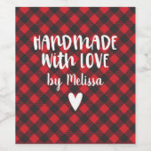 Kerstbuffel gespeeld handgemaakt met liefde wijn etiket (Enkel label)