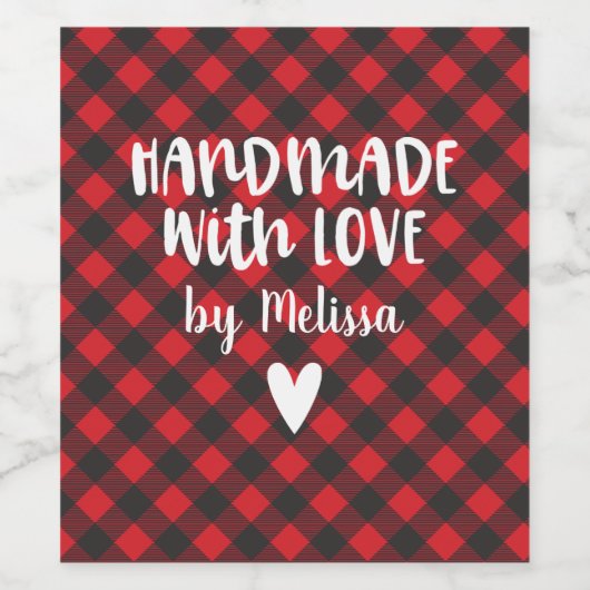 Kerstbuffel gespeeld handgemaakt met liefde wijn etiket (Enkel label)