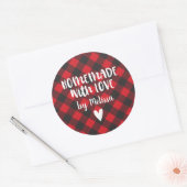 Kerstbuffel gespeeld zelfgemaakt met Love Classi Ronde Sticker (Envelop)