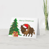 kerstbuffel met Cartoon Feestdagen Kaart (Voorkant)