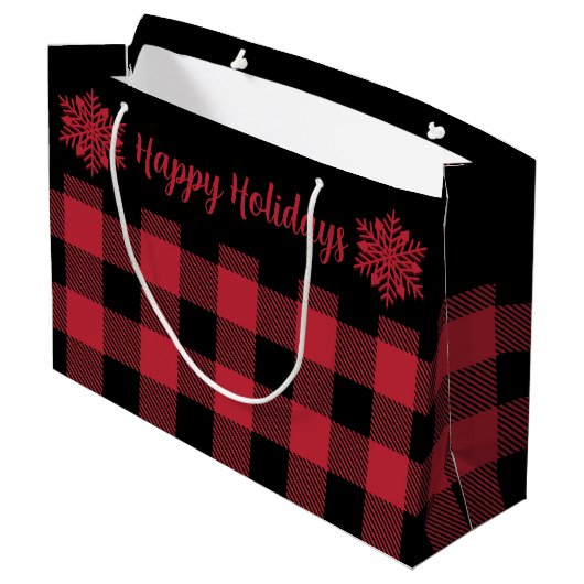 kerstbuffel met Red SF Large Gift Bag Groot Cadeauzakje (Achterkant Gekanteld)