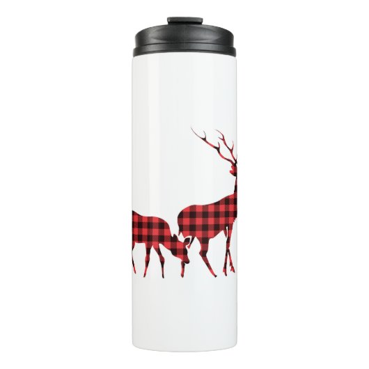 kerstbuffel met rood blauw groene staaf 2 thermosbeker (Voorkant)