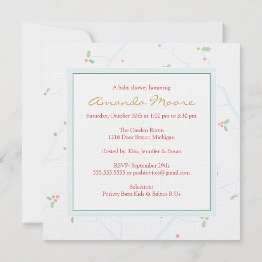 kerstbulbritten Baby, uitnodiging voor carriage Sh (Achterkant)