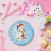 kerstbull Terrier Papieren Bordje (Feest)