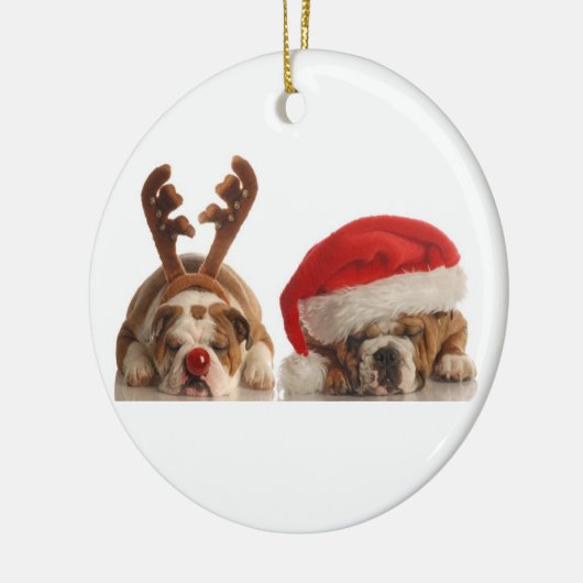 KerstBulldog Ornament (Links)