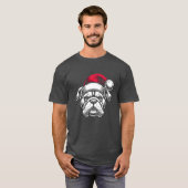 Kerstbulldogfamilie T-shirt (Voorkant volledig)