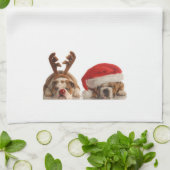 KerstBulldogs Kitchen Towel Theedoek (Gevouwen)