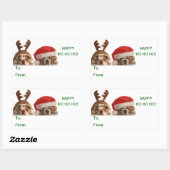 kerstbulledogs Cadeaus Sticker (Vel)