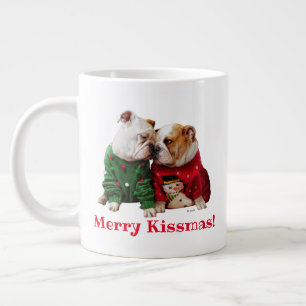 Kerstbulledogs in Sweaters Grote Koffiekop