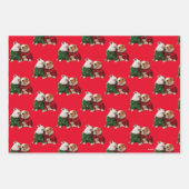 Kerstbulledogs in Sweaters Inpakpapier Vel (Voorkant 3)