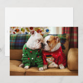 Kerstbulledogs in Sweaters Kaart (Voorkant / Achterkant)