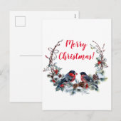 kerstbullfinch feestdagenkaart (Voorkant / Achterkant)