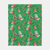 kerstbullfinch fleece deken (Voorkant)