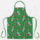 kerstbullfinch schort (Voorkant)