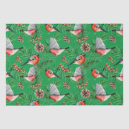 kerstbullfinch tissuepapier