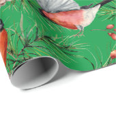Kerstbullfinch verpakkingspapier cadeaupapier (Rol Hoek)