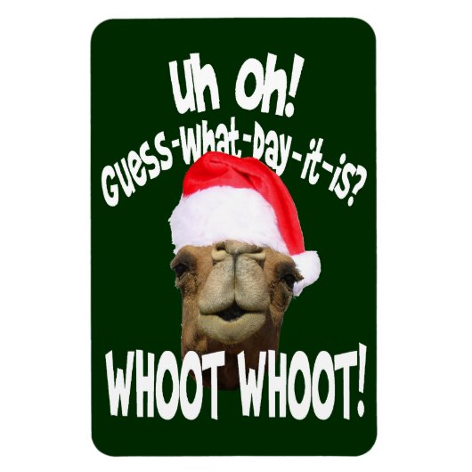 Kerstbult dag kameel whoot magneet (Verticaal)