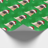 kerstbultrugpuppy cadeaupapier (Hoek)