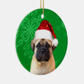 kerstbultrugpuppy keramisch ornament (Rechts)
