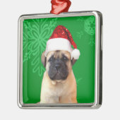 kerstbultrugpuppy metalen ornament (Links)