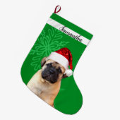 kerstbultrushond grote kerstsok (Voorkant (Hangend))