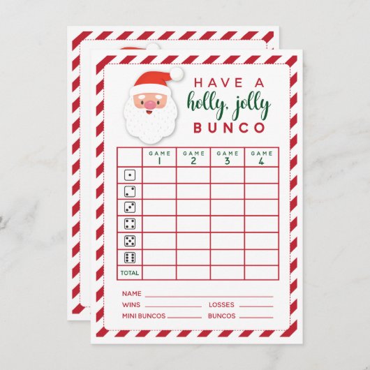 Kerstbunco Holly Jolly Holiday-scorekaart Kaart (Voorkant / Achterkant)