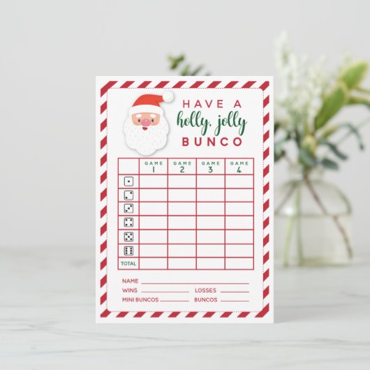 Kerstbunco Holly Jolly Holiday-scorekaart Kaart (Staand voorkant)
