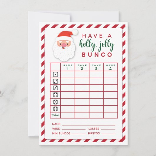 Kerstbunco Holly Jolly Holiday-scorekaart Kaart (Voorkant)